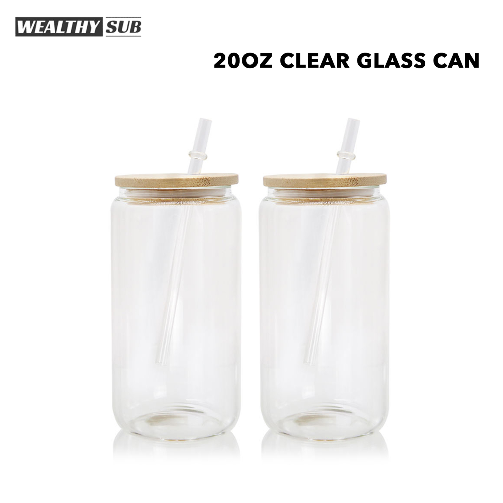 Wealthysub China warehouse sublimation 20oz clear&frosted glass can